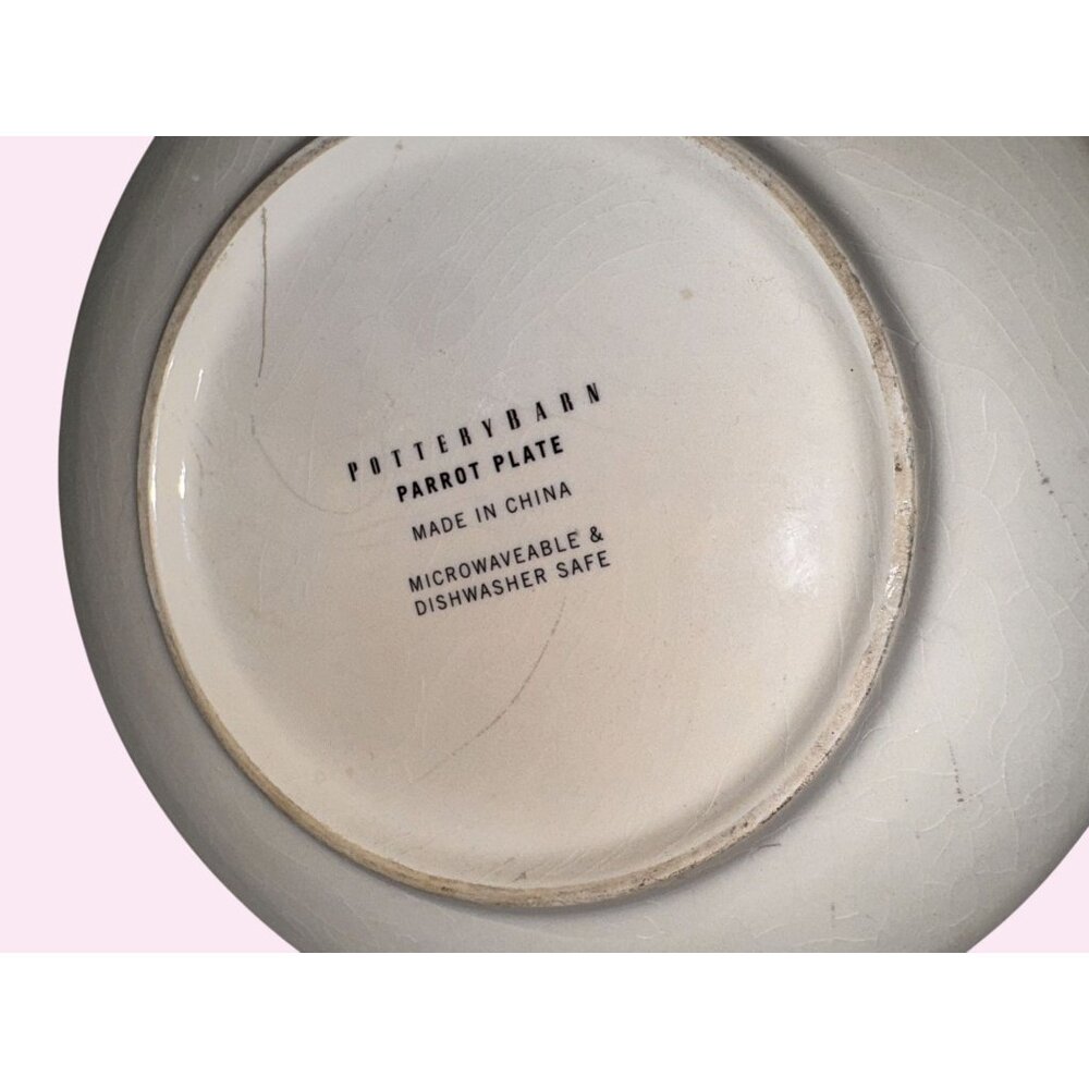 Pottery Barn Parrot Plate - Microwaveable & Dishwasher Safe - Picture 3 of 5
